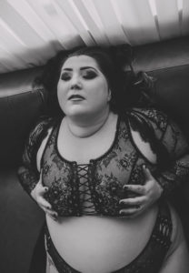 Sacramento boudoir photography with black and white portrait