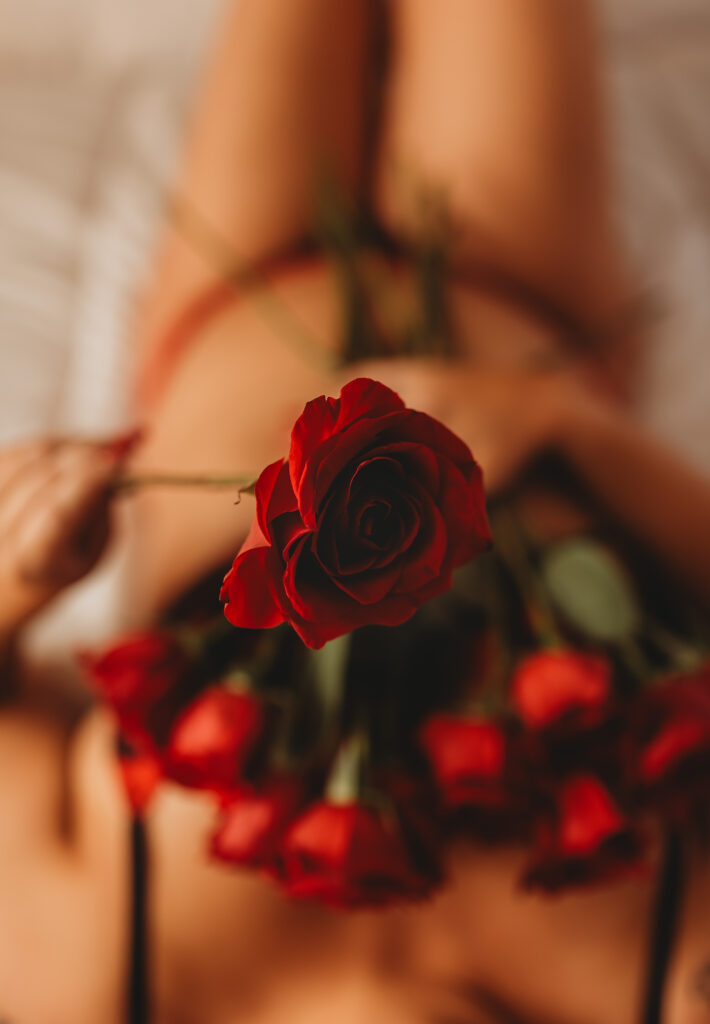 Empowering solo Valentine’s Day boudoir photography session near Sonoma County