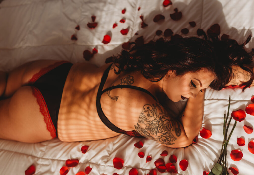 Valentine’s Day boudoir photoshoot in Sacramento.