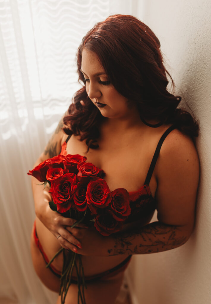 Valentine’s Day boudoir photoshoot in Sacramento.